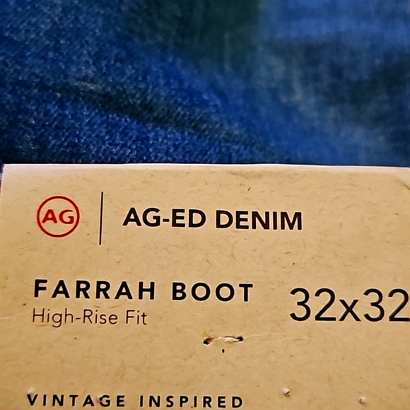 π£Farrah Designer AG AG-ED Blue Denim Jeans π Boot High-Rise Size 32x32 - Picture 9 of 9